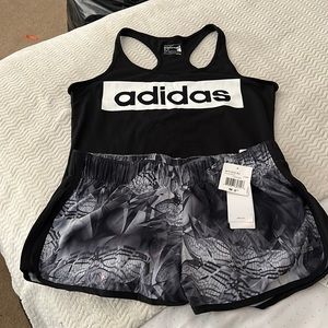 New Adidas workout set 3” medium shorts medium tank.